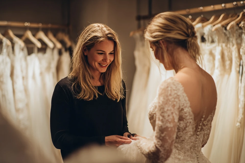 Brautkleid Anprobe im Brautstudio